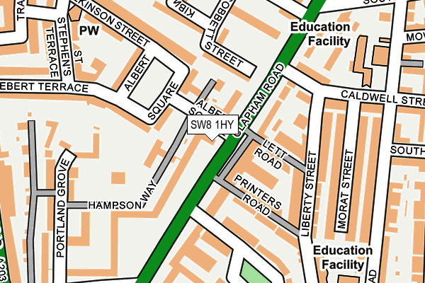SW8 1HY map - OS OpenMap – Local (Ordnance Survey) SW8 1HY map - OS OpenMap – Local (Ordnance Survey)