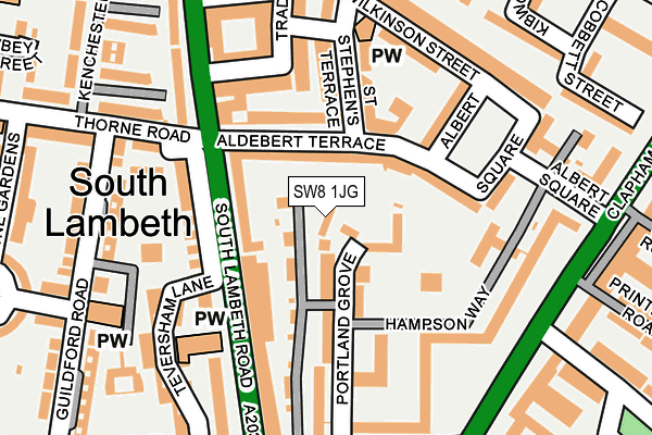 SW8 1JG map - OS OpenMap – Local (Ordnance Survey) SW8 1JG map - OS OpenMap – Local (Ordnance Survey)