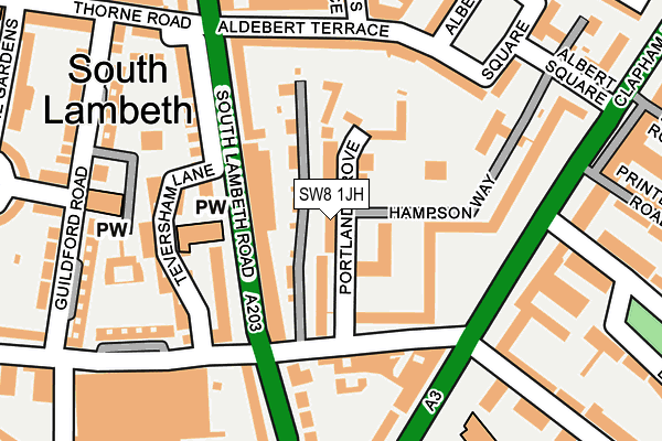 SW8 1JH map - OS OpenMap – Local (Ordnance Survey) SW8 1JH map - OS OpenMap – Local (Ordnance Survey)