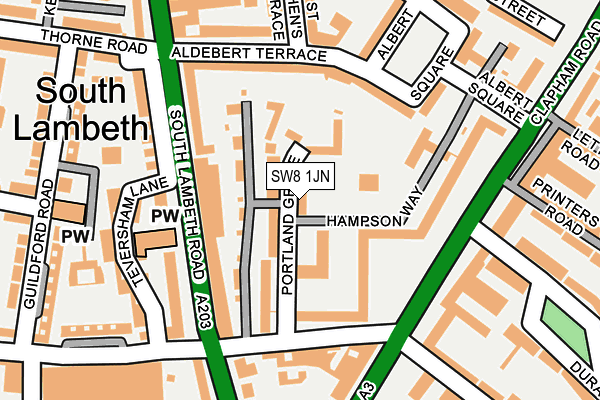 SW8 1JN map - OS OpenMap – Local (Ordnance Survey) SW8 1JN map - OS OpenMap – Local (Ordnance Survey)