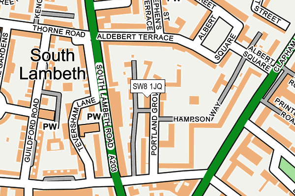 SW8 1JQ map - OS OpenMap – Local (Ordnance Survey) SW8 1JQ map - OS OpenMap – Local (Ordnance Survey)