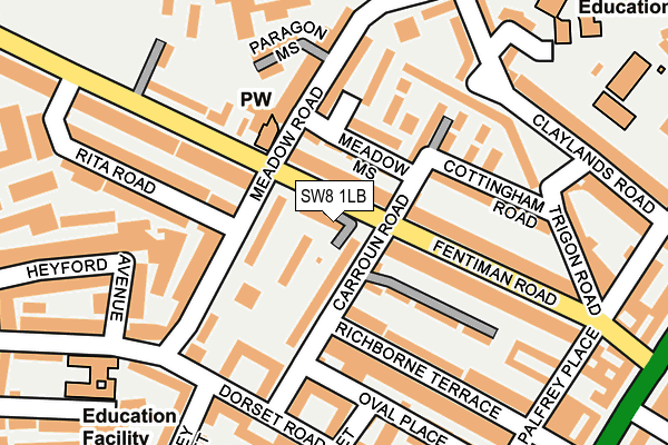SW8 1LB map - OS OpenMap – Local (Ordnance Survey) SW8 1LB map - OS OpenMap – Local (Ordnance Survey)