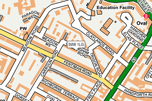 SW8 1LG map - OS OpenMap – Local (Ordnance Survey) SW8 1LG map - OS OpenMap – Local (Ordnance Survey)