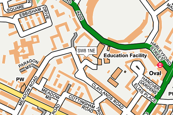 SW8 1NE map - OS OpenMap – Local (Ordnance Survey) SW8 1NE map - OS OpenMap – Local (Ordnance Survey)