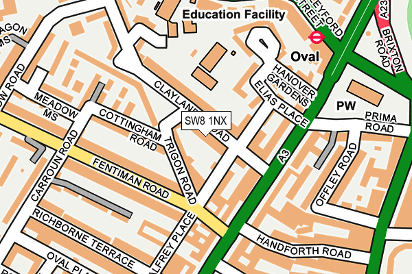 SW8 1NX map - OS OpenMap – Local (Ordnance Survey) SW8 1NX map - OS OpenMap – Local (Ordnance Survey)