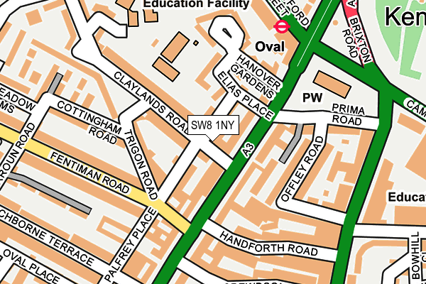 SW8 1NY map - OS OpenMap – Local (Ordnance Survey) SW8 1NY map - OS OpenMap – Local (Ordnance Survey)