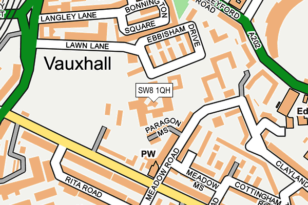 SW8 1QH map - OS OpenMap – Local (Ordnance Survey) SW8 1QH map - OS OpenMap – Local (Ordnance Survey)