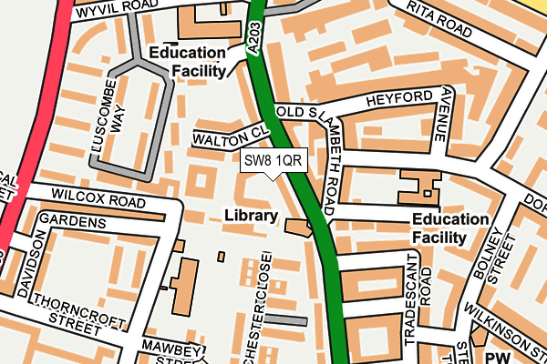 SW8 1QR map - OS OpenMap – Local (Ordnance Survey) SW8 1QR map - OS OpenMap – Local (Ordnance Survey)