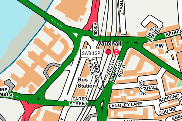 SW8 1SP map - OS OpenMap – Local (Ordnance Survey) SW8 1SP map - OS OpenMap – Local (Ordnance Survey)