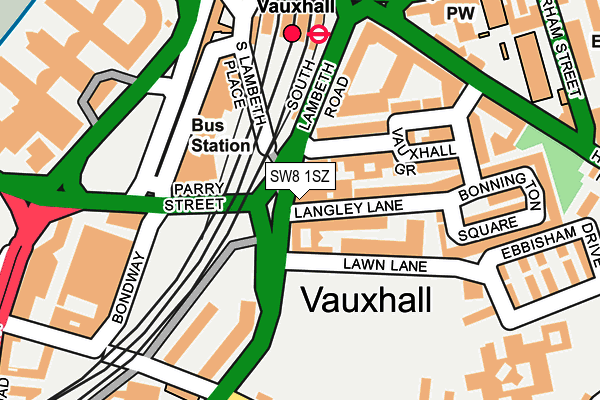 SW8 1SZ map - OS OpenMap – Local (Ordnance Survey) SW8 1SZ map - OS OpenMap – Local (Ordnance Survey)