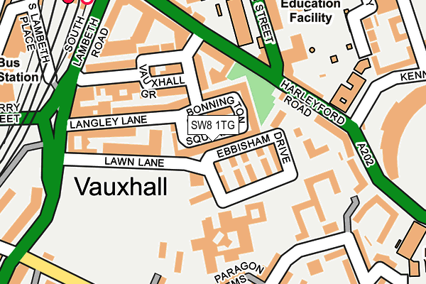 SW8 1TG map - OS OpenMap – Local (Ordnance Survey) SW8 1TG map - OS OpenMap – Local (Ordnance Survey)
