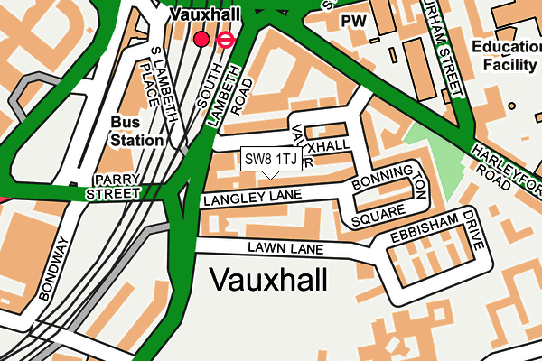 SW8 1TJ map - OS OpenMap – Local (Ordnance Survey) SW8 1TJ map - OS OpenMap – Local (Ordnance Survey)