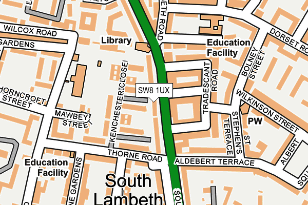 SW8 1UX map - OS OpenMap – Local (Ordnance Survey) SW8 1UX map - OS OpenMap – Local (Ordnance Survey)
