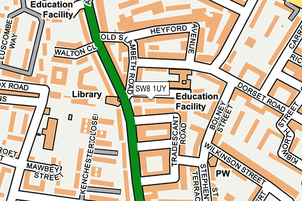 SW8 1UY map - OS OpenMap – Local (Ordnance Survey) SW8 1UY map - OS OpenMap – Local (Ordnance Survey)