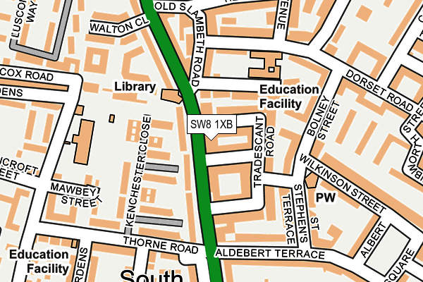 SW8 1XB map - OS OpenMap – Local (Ordnance Survey) SW8 1XB map - OS OpenMap – Local (Ordnance Survey)