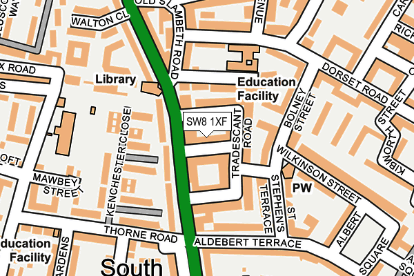 SW8 1XF map - OS OpenMap – Local (Ordnance Survey) SW8 1XF map - OS OpenMap – Local (Ordnance Survey)