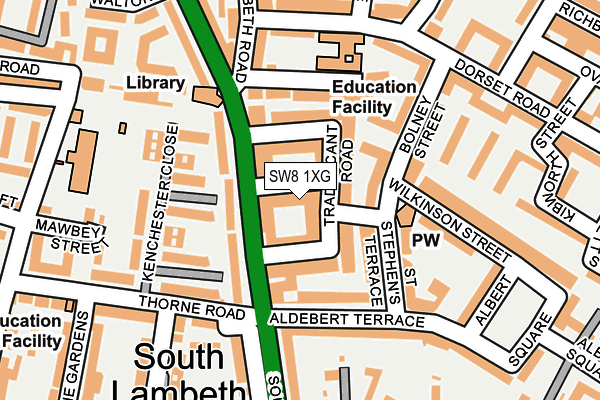 SW8 1XG map - OS OpenMap – Local (Ordnance Survey) SW8 1XG map - OS OpenMap – Local (Ordnance Survey)