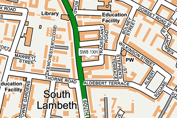 SW8 1XH map - OS OpenMap – Local (Ordnance Survey)