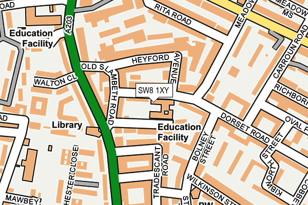 SW8 1XY map - OS OpenMap – Local (Ordnance Survey) SW8 1XY map - OS OpenMap – Local (Ordnance Survey)