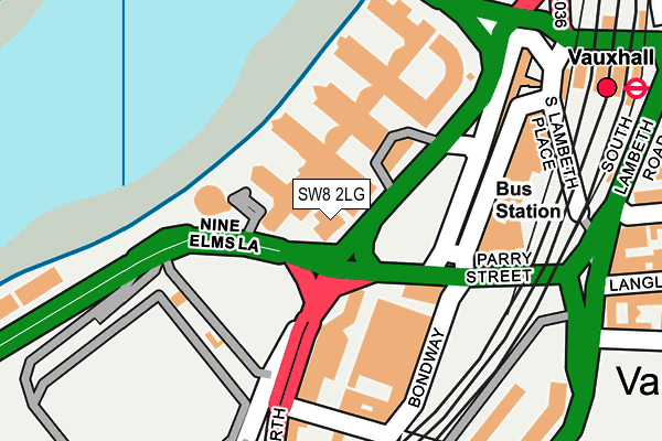 SW8 2LG map - OS OpenMap – Local (Ordnance Survey) SW8 2LG map - OS OpenMap – Local (Ordnance Survey)