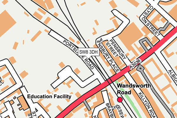 SW8 3DH map - OS OpenMap – Local (Ordnance Survey) SW8 3DH map - OS OpenMap – Local (Ordnance Survey)