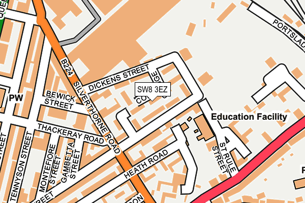 SW8 3EZ map - OS OpenMap – Local (Ordnance Survey) SW8 3EZ map - OS OpenMap – Local (Ordnance Survey)