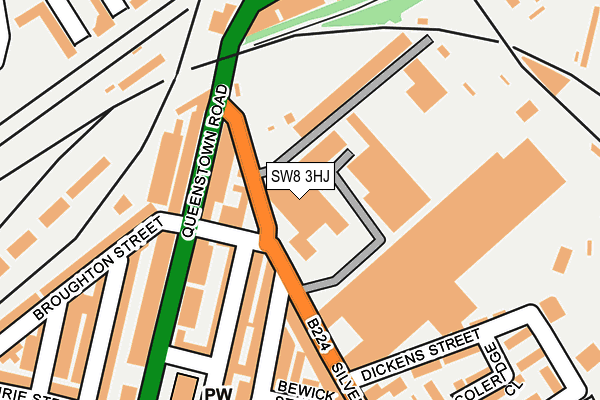 SW8 3HJ map - OS OpenMap – Local (Ordnance Survey) SW8 3HJ map - OS OpenMap – Local (Ordnance Survey)
