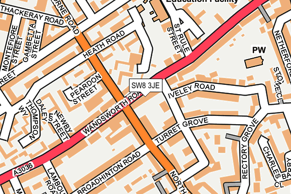 SW8 3JE map - OS OpenMap – Local (Ordnance Survey) SW8 3JE map - OS OpenMap – Local (Ordnance Survey)