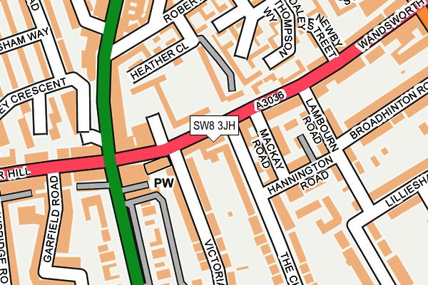 SW8 3JH map - OS OpenMap – Local (Ordnance Survey) SW8 3JH map - OS OpenMap – Local (Ordnance Survey)
