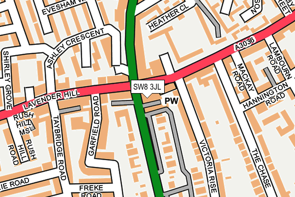 SW8 3JL map - OS OpenMap – Local (Ordnance Survey) SW8 3JL map - OS OpenMap – Local (Ordnance Survey)