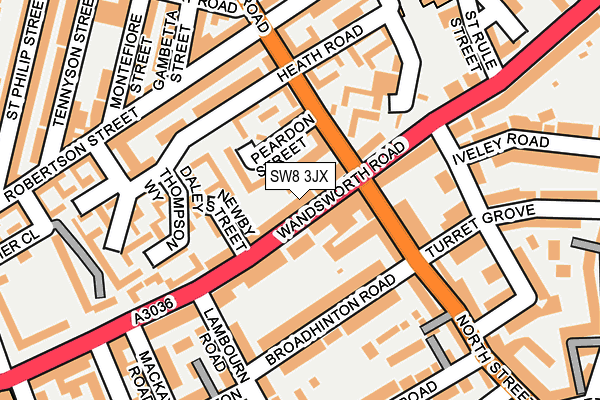 SW8 3JX map - OS OpenMap – Local (Ordnance Survey) SW8 3JX map - OS OpenMap – Local (Ordnance Survey)