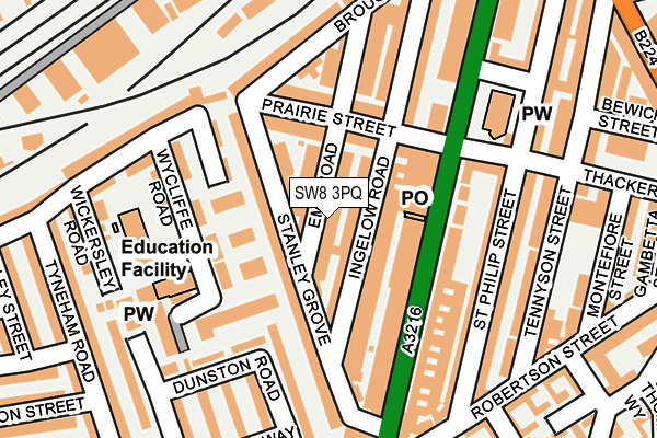 SW8 3PQ map - OS OpenMap – Local (Ordnance Survey) SW8 3PQ map - OS OpenMap – Local (Ordnance Survey)