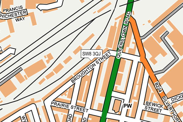 SW8 3QJ map - OS OpenMap – Local (Ordnance Survey) SW8 3QJ map - OS OpenMap – Local (Ordnance Survey)