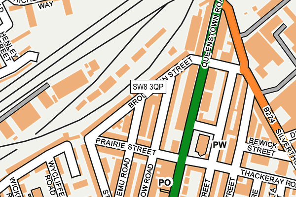 SW8 3QP map - OS OpenMap – Local (Ordnance Survey) SW8 3QP map - OS OpenMap – Local (Ordnance Survey)