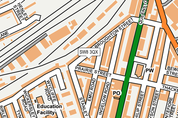 SW8 3QX map - OS OpenMap – Local (Ordnance Survey) SW8 3QX map - OS OpenMap – Local (Ordnance Survey)