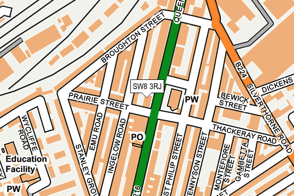 SW8 3RJ map - OS OpenMap – Local (Ordnance Survey) SW8 3RJ map - OS OpenMap – Local (Ordnance Survey)