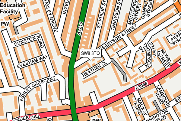 SW8 3TQ map - OS OpenMap – Local (Ordnance Survey) SW8 3TQ map - OS OpenMap – Local (Ordnance Survey)