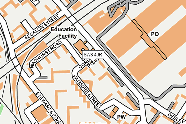 SW8 4JR map - OS OpenMap – Local (Ordnance Survey) SW8 4JR map - OS OpenMap – Local (Ordnance Survey)