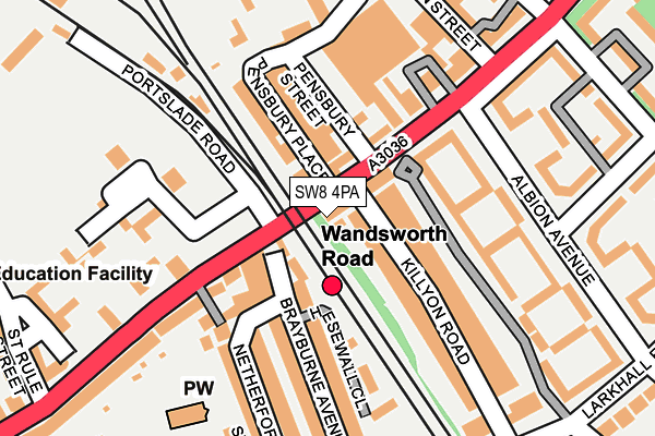 SW8 4PA map - OS OpenMap – Local (Ordnance Survey) SW8 4PA map - OS OpenMap – Local (Ordnance Survey)