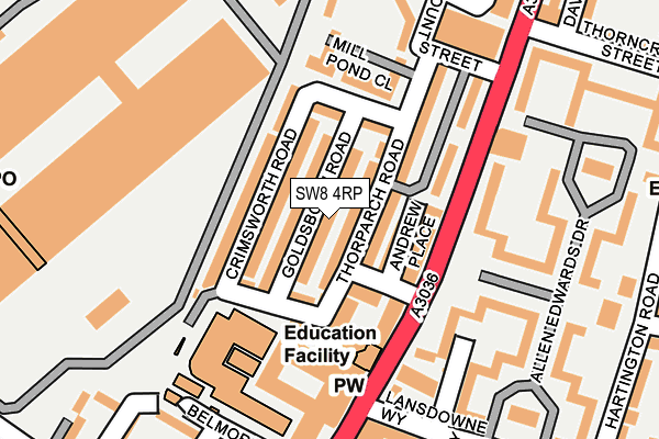 SW8 4RP map - OS OpenMap – Local (Ordnance Survey) SW8 4RP map - OS OpenMap – Local (Ordnance Survey)