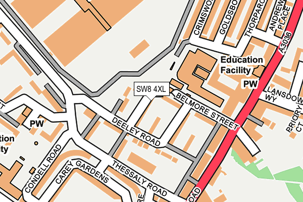 SW8 4XL map - OS OpenMap – Local (Ordnance Survey) SW8 4XL map - OS OpenMap – Local (Ordnance Survey)