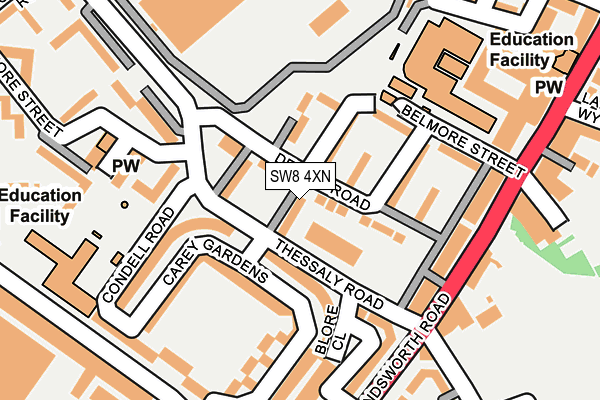 SW8 4XN map - OS OpenMap – Local (Ordnance Survey) SW8 4XN map - OS OpenMap – Local (Ordnance Survey)
