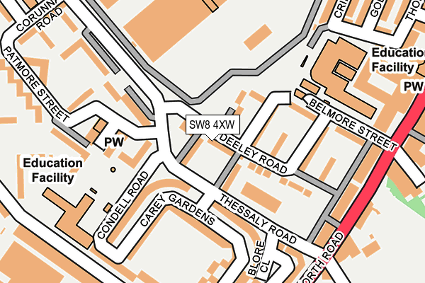 SW8 4XW map - OS OpenMap – Local (Ordnance Survey)