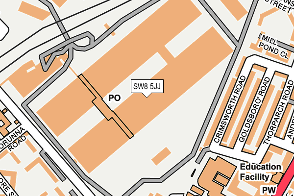 SW8 5JJ map - OS OpenMap – Local (Ordnance Survey) SW8 5JJ map - OS OpenMap – Local (Ordnance Survey)
