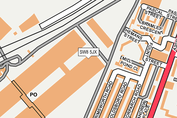 SW8 5JX map - OS OpenMap – Local (Ordnance Survey) SW8 5JX map - OS OpenMap – Local (Ordnance Survey)
