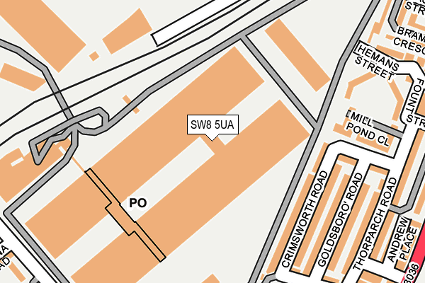 SW8 5UA map - OS OpenMap – Local (Ordnance Survey) SW8 5UA map - OS OpenMap – Local (Ordnance Survey)