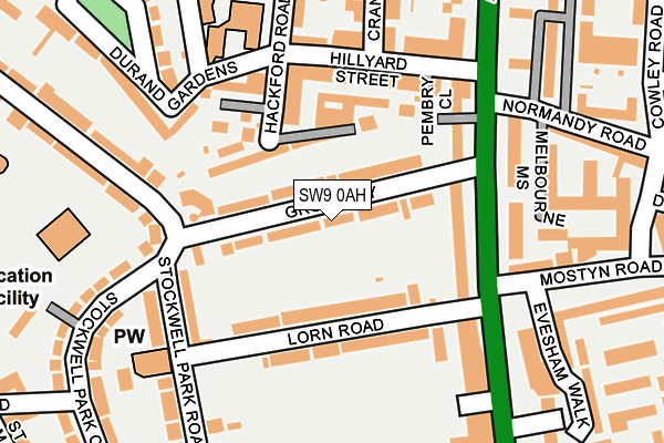 SW9 0AH map - OS OpenMap – Local (Ordnance Survey) SW9 0AH map - OS OpenMap – Local (Ordnance Survey)