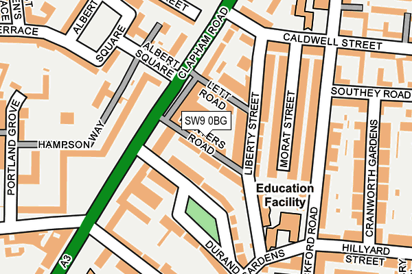 SW9 0BG map - OS OpenMap – Local (Ordnance Survey) SW9 0BG map - OS OpenMap – Local (Ordnance Survey)
