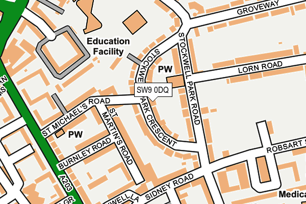 SW9 0DQ map - OS OpenMap – Local (Ordnance Survey) SW9 0DQ map - OS OpenMap – Local (Ordnance Survey)