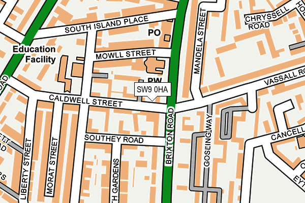 SW9 0HA map - OS OpenMap – Local (Ordnance Survey) SW9 0HA map - OS OpenMap – Local (Ordnance Survey)